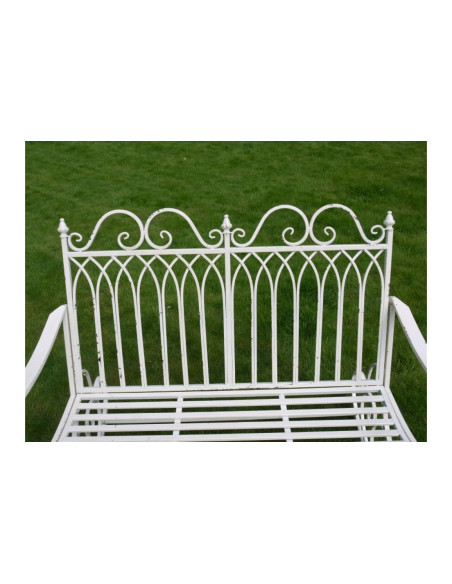 Banc rocking chair en métal blanc crème