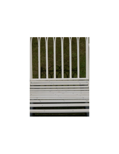 Rocking chair en métal blanc crème effet antique