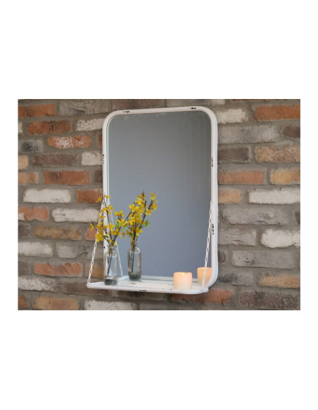 Miroir en métal avec tablette 70 cm