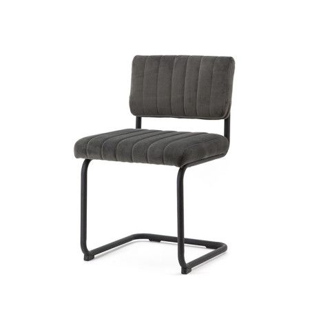 Chaise de salle à manger en velours moutarde JAVA (lot de 2), Chaises