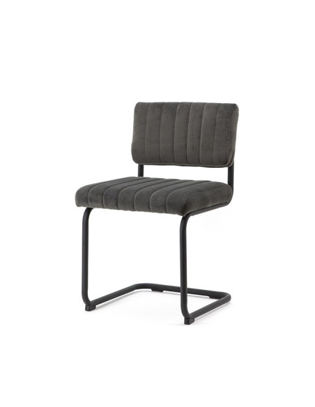 Chaise de repas en velours gris Operator