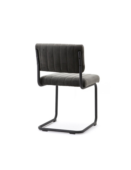 Chaise de repas en velours gris Operator