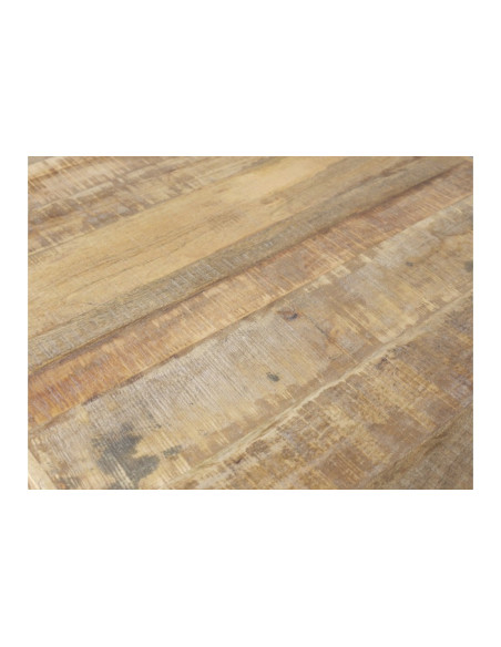 Table basse style indus en bois massif sur roues