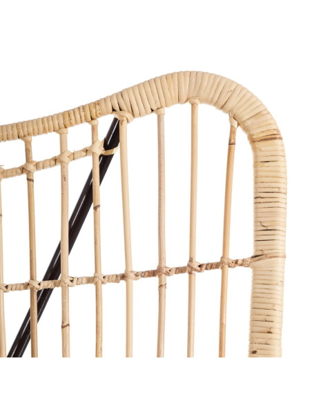 Fauteuil détente en rotin avec coussin