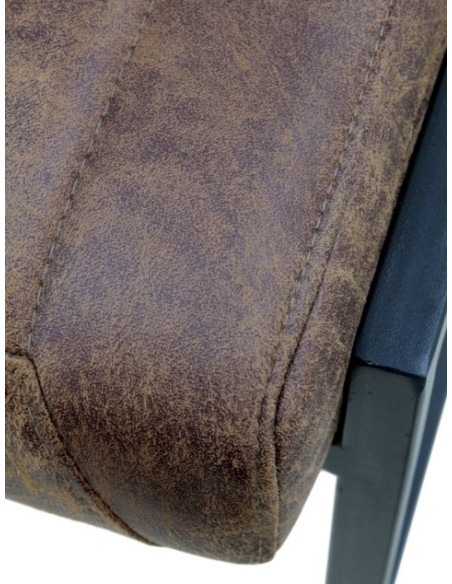 Chaise de repas Vegas en cuir et métal