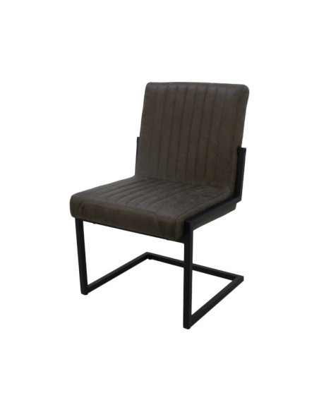 Chaise de repas Vegas en cuir et métal