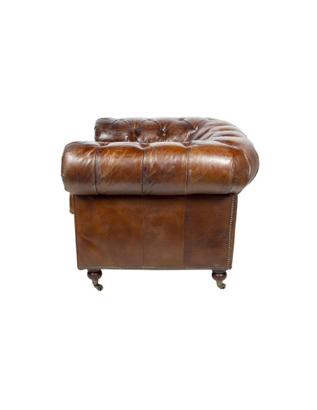 Fauteuil brooklyn chesterfield en cuir 1 place