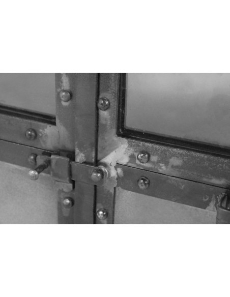 Buffet industriel brut en métal et verre Brooklyn