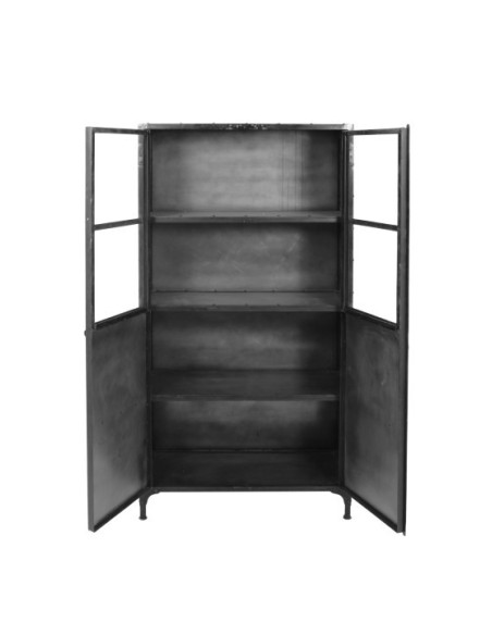 Buffet industriel brut en métal et verre Brooklyn