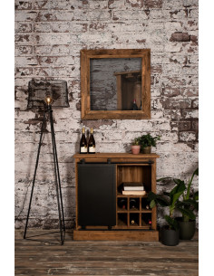 Miroir rustique en bois de...