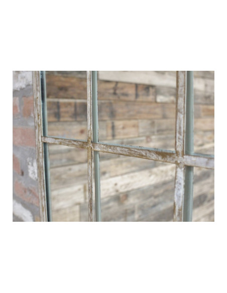 Miroir fenêtre église en métal crème vieilli 159 m