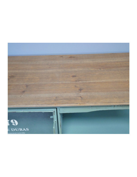 Meuble TV en métal multi-rangements style Indus