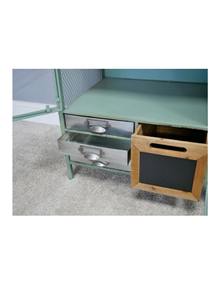 Meuble TV en métal multi-rangements style Indus