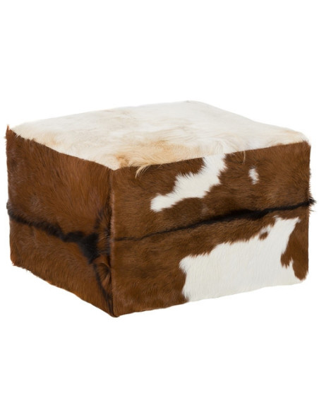 Grand pouf carré en poil de chèvre