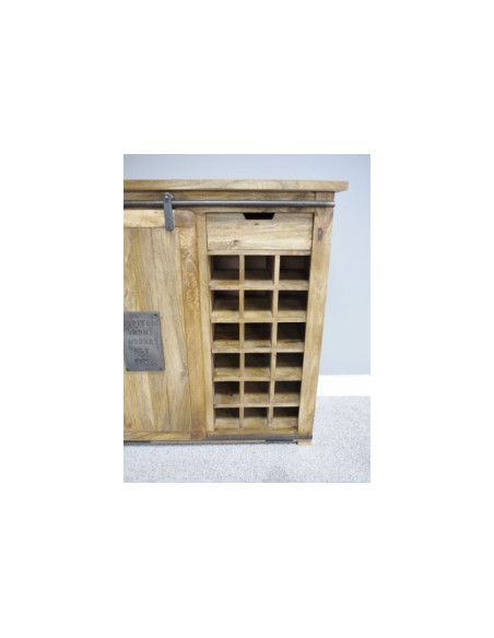 Buffet meuble à vin avec porte coulissante