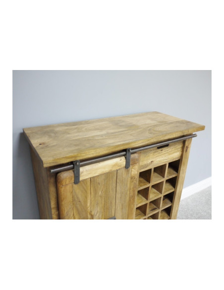 Buffet meuble à vin avec porte coulissante
