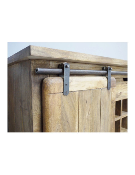 Buffet meuble à vin avec porte coulissante