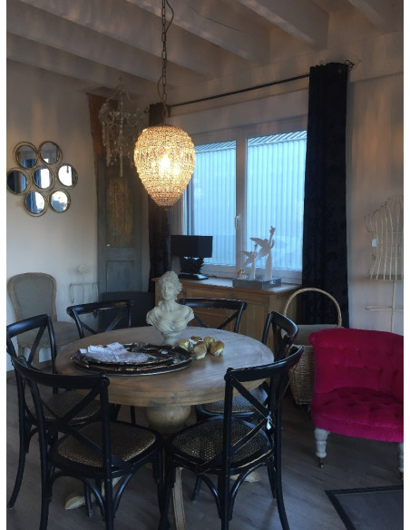 Grand lustre goutte en pampilles de verre 70 cm