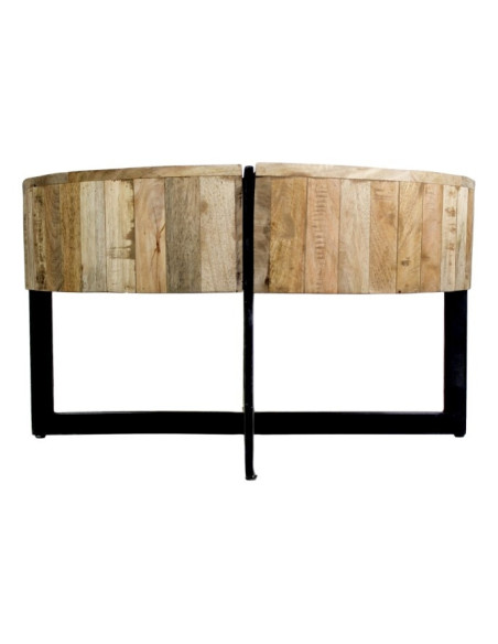 Table basse rustico-industriel en manguier et métal noir Jackson