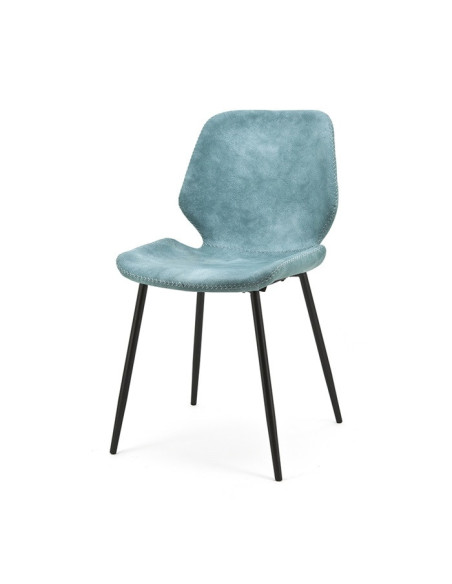 Lot de 2 Chaises vintage en simili-cuir et métal Seashell
