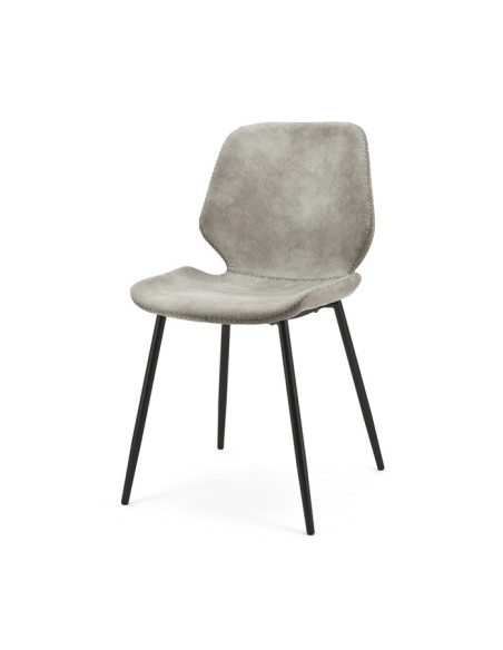 Lot de 2 Chaises vintage en simili-cuir et métal Seashell