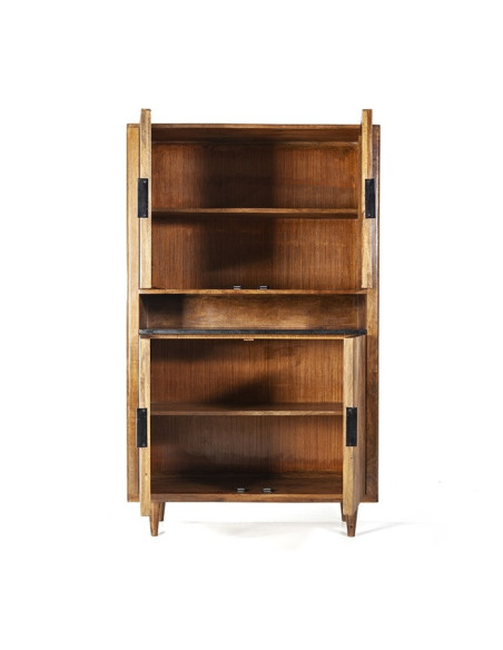 Buffet haut vintage en manguier et marbre Carter