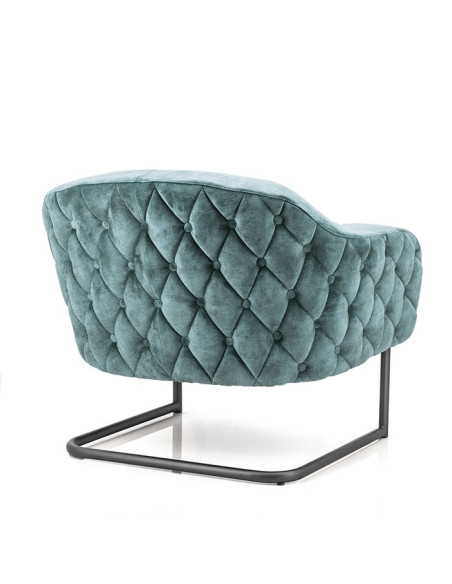 Fauteuil lounge confortable en tissu Paulette