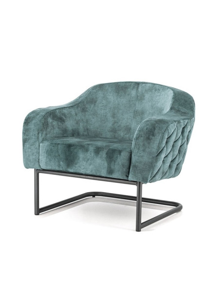 Fauteuil lounge confortable en tissu Paulette