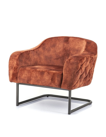 Fauteuil lounge confortable en tissu Paulette