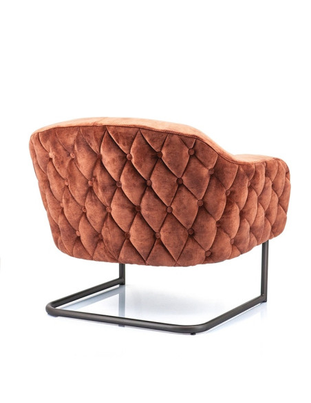 Fauteuil lounge confortable en tissu Paulette