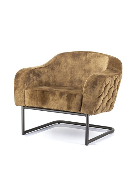 Fauteuil lounge confortable en tissu Paulette