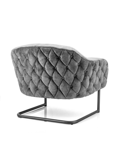 Fauteuil lounge confortable en tissu Paulette