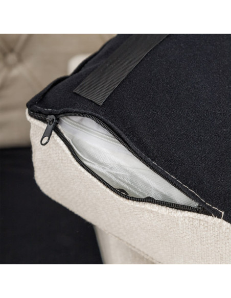 Canapé beige 3 places capitonné 235 cm