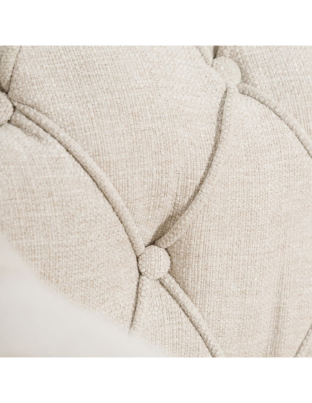 Canapé beige 3 places capitonné 235 cm