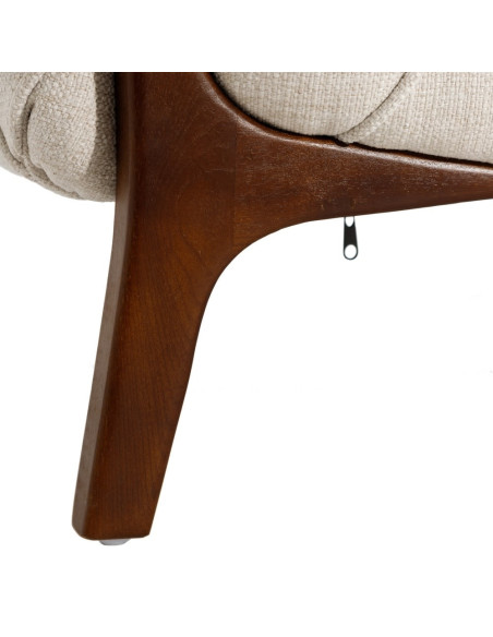 Canapé beige 3 places capitonné 235 cm