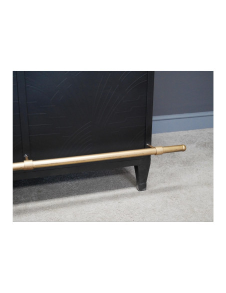 Bar comptoir avec plateau bois massif et métal 162 cm