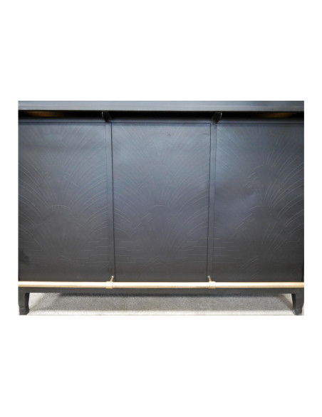 Bar comptoir avec plateau bois massif et métal 162 cm