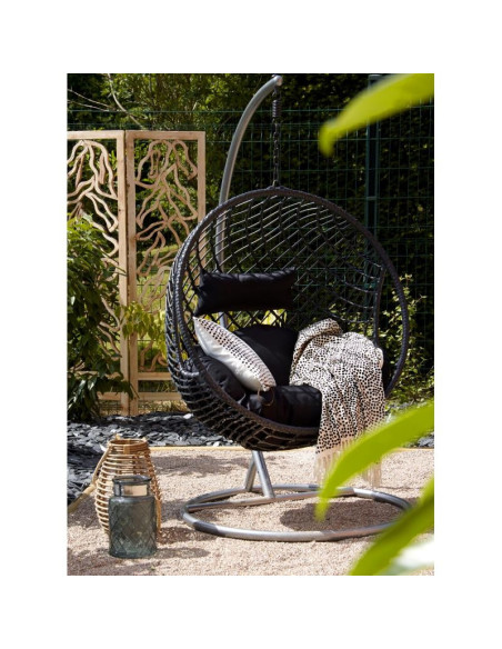 Fauteuil rond suspendu balancelle sur pied