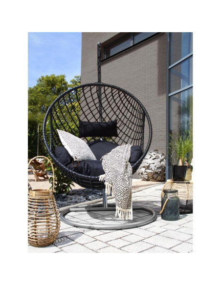 Fauteuil rond suspendu balancelle sur pied