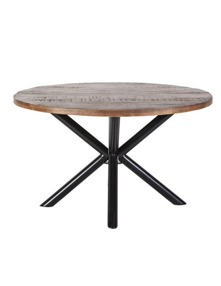 Table de repas ronde en manguier et métal
