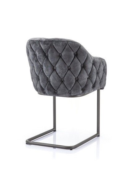 Petit fauteuil en velours et métal design Paulette