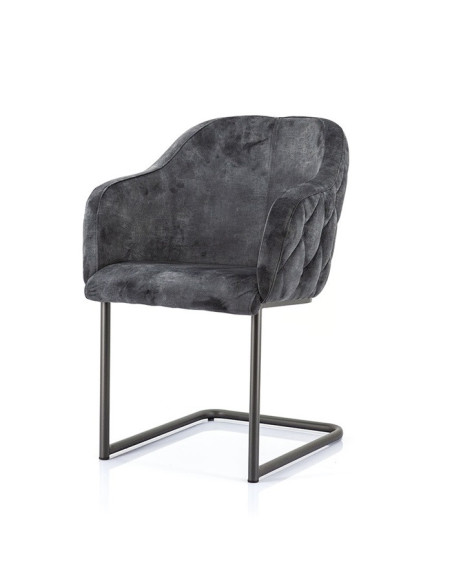 Petit fauteuil en velours et métal design Paulette