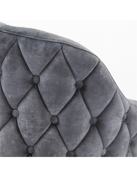 Petit fauteuil en velours et métal design Paulette