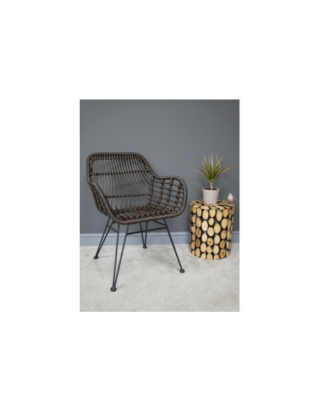 Fauteuil de jardin en rotin et métal