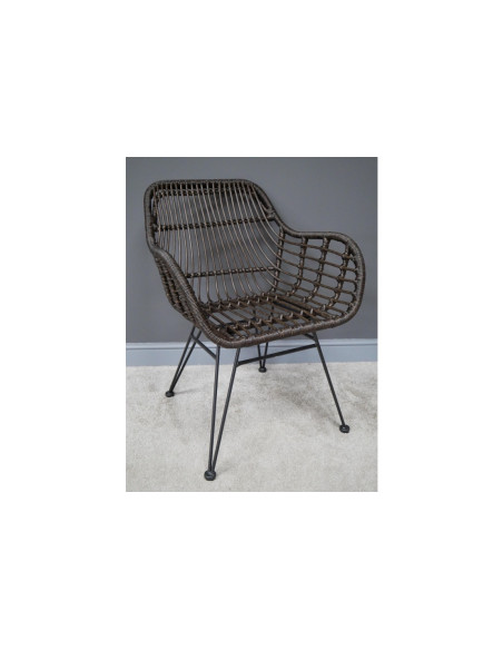 Fauteuil de jardin en rotin et métal