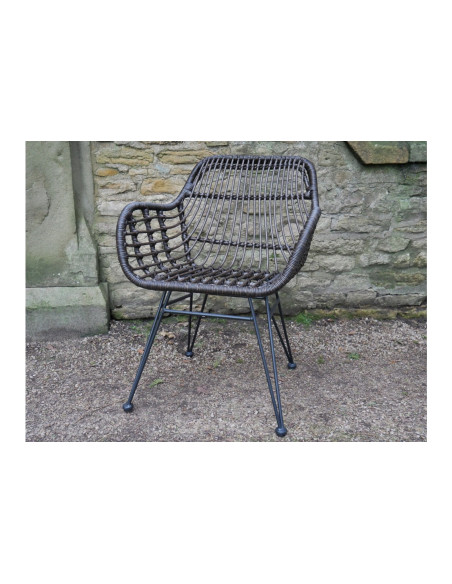 Fauteuil de jardin en rotin et métal
