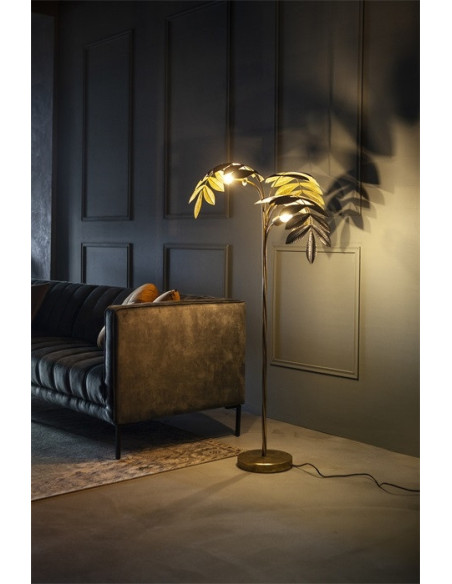 Lampe sur pied métallique dorée