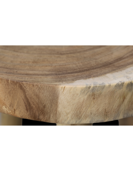 Table d'appoint ronde en Munggur massif diamètre 50 cm