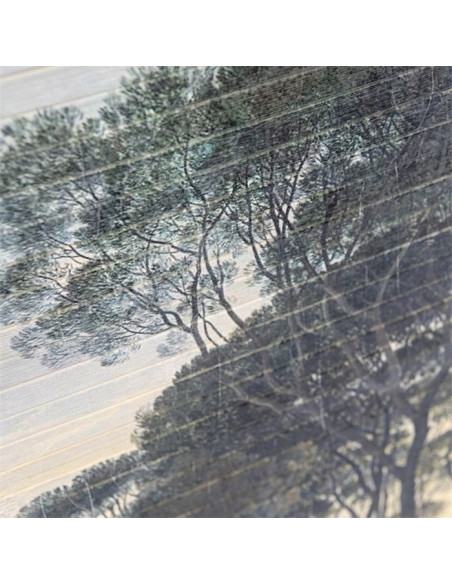 Déco murale motif Jungle en bois de bambou 90 cm