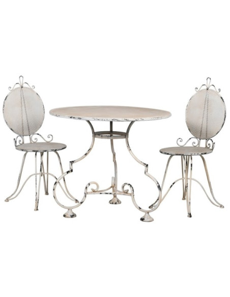 Chaise de jardin en métal effet antique